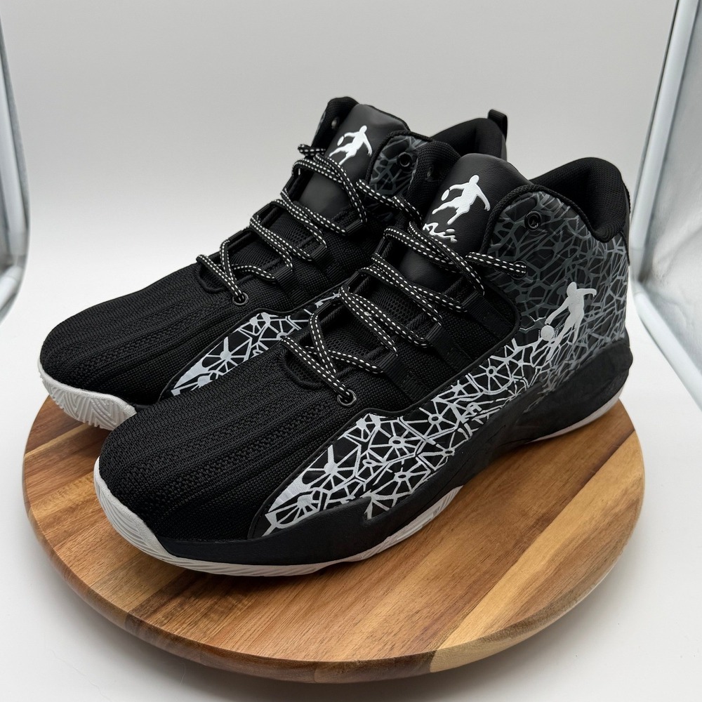 Unbranded Men's Size US 11 UK‎ 10.5 Basketball Black White Mid Top Sneakers 0856